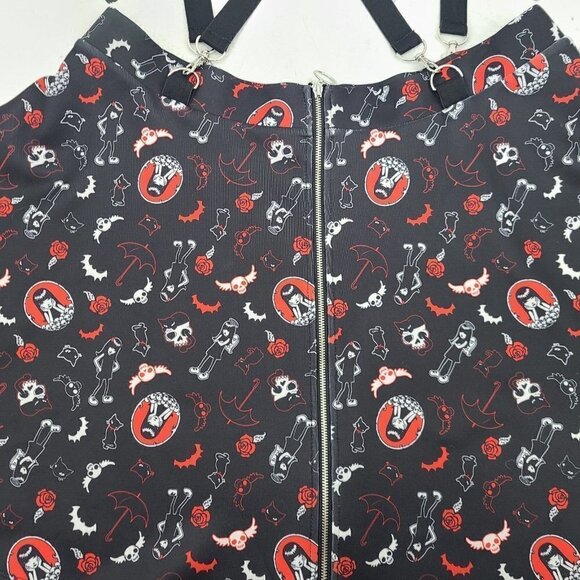 NWOT Emily the Strange O-Ring Suspender Skirt Womens 1 Plus Size 1x Black Zip Up - Picture 2 of 6